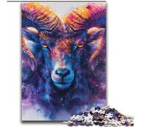Puzzle per adulti 1000 puzzle ad acquerello Argali, antistress Staycation Kill Time Enhance Love between Couples 38 x 52 cm