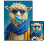 Puzzle per adulti 1000 puzzle Alpaca che soffia bolle Puzzle giocattoli regalo educativo intellettuale decompressione divertente gioco per famiglie 50X75CM