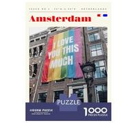 Puzzle Per Adulti 1000 Puzzle Amsterdam Travel Art Puzzle Per Adulti Giochi Rilassanti Per Divertimento in Famiglia Offerta Come Regalo Per Tutta La Famiglia 38x26cm/1000pcs