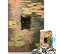 Puzzle per adulti 1000 puzzle artistici a forma di gatto, giochi educativi, decorazioni per la casa, regali di compleanno, decorazioni murali (75x50cm)