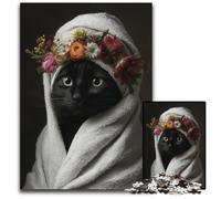 Puzzle per adulti 1000 puzzle artistici astratti con gatto nero in cartone per adulti e adolescenti, giocattoli educativi per l'apprendimento, giochi per famiglie, 26x38cm