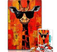 Puzzle per adulti 1000 puzzle artistici Giraffa, giocattoli educativi per l'apprendimento Giochi per famiglie Adatto per la decorazione del desktop 50x75cm