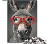Puzzle per adulti 1000 puzzle asino con occhiali, antistress Staycation Kill Time Enhance Love between Couples 38 x 52 cm