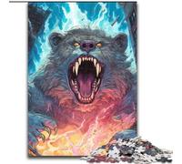 Puzzle per adulti 1000 puzzle Attacco dell'orso gigante, gioco per famiglie e decorazioni per la casa uniche e regali per età 14 (dimensioni 50x75cm)