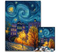 Puzzle per adulti 1000 puzzle autunno sotto il cielo notturno puzzle in legno giochi educativi, migliora l'amore tra coppie per età 14 anni in su 50X75CM
