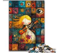 Puzzle per adulti 1000 puzzle Bambina che suona la chitarra, adatti a persone dai 14 anni in su Difficili da completare ma divertenti e spiritosi Ottimo regalo (dimensioni 50x75cm)
