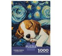 Puzzle Per Adulti 1000 Puzzle Beagle Puppy Starry Night Puzzle Per Adulti Giochi Rilassanti Per Divertimento in Famiglia Offerta Come Regalo Per Tutta La Famiglia 52x38cm/1000pcs