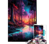 Puzzle per adulti 1000 puzzle Bellezza della foresta Difficile e sfida Corsa di velocità manuale Giocattolo Decorazione da parete per e dai 14 anni in su (38x52cm)