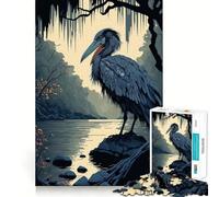 Puzzle per adulti 1000 puzzle Bellissimo airone Taglio preciso Arte Gioco creativo Giocattolo Relax Tempo di gioco Scena natalizia Arte (38x26cm)