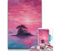 Puzzle per adulti 1000 puzzle Bellissimo cielo rosa dipinto a olio, giochi educativi decorazione per la casa è ideale come regalo per tutta la famiglia 38x26cm