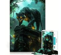 Puzzle per adulti 1000 Puzzle Black Panther su antiche rovine Ritagli precisi Divertimento,gioco di costruzione che mette alla prova la concentrazione,tempo libero e divertimento,gioco artistico