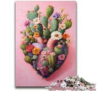 Puzzle per adulti 1000 puzzle Cactus Cuore Aiuta il cervello a esercitare Giocattoli avvincenti per coltivare la pazienza Decorazione perfetta 26x38cm