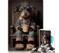 Puzzle per adulti 1000 puzzle Cane che beve caffè, tempo libero per ammazzare il tempo in casa, ideale come regalo per tutta la famiglia per ragazzi dai 14 anni in su, 38x26cm