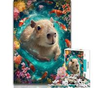 Puzzle per adulti 1000 puzzle Capibara, giocattoli educativi per l'apprendimento, giochi per famiglie, adatti per la decorazione del desktop, 38x52cm