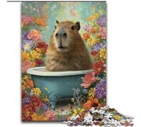 Puzzle per adulti 1000 puzzle Capibara nella vasca da bagno Gioco impegnativo e gioco per famiglie Decorazione murale Regali unici per compleanno e Natale (dimensioni 26x38cm)