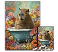 Puzzle per adulti 1000 puzzle Capibara nella vasca da bagno Puzzle in cartone Giocattolo educativo per adolescenti, Decorazione per casa e ufficio 26X38cm