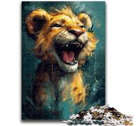 Puzzle per adulti 1000 puzzle carino piccolo leone giallo aiuta il cervello a esercitare giocattoli avvincenti per coltivare la pazienza decorazione perfetta 50x75cm