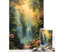 Puzzle per adulti 1000 puzzle Cascata Paradiso Giocattolo educativo Regali per donne Uomini Giochi rilassanti Aiutano l'esercizio del cervello Dimensioni 38x52cm