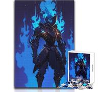 Puzzle per adulti 1000 puzzle Cavaliere blu in fiamme Bellissimo gioco di design Decorazione d'arte per la casa Regalo per compleanni Dimensioni 50x75cm