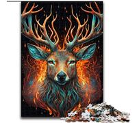 Puzzle per adulti 1000 puzzle Cervo Fuoco Acqua, per gioco educativo Sfida Giocattolo Migliora la memoria per età 14 (dimensioni 50x75cm)