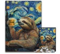 Puzzle per adulti 1000 puzzle cielo notturno bradipo che beve puzzle in legno dal design intricato per adolescenti, decorazioni fai da te e divertimento che stimola il cervello 50X75CM