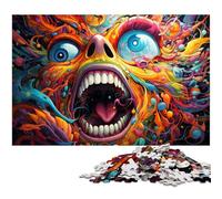 Puzzle per adulti 1000 puzzle colorati di mostri al neon per adulti e bambini puzzle in legno giocattolo educativo per l'apprendimento 1000 pezzi (75x50 cm)