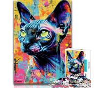 Puzzle per adulti 1000 puzzle con gatti dipinti a olio, tempo libero per ammazzare il tempo, ideale come regalo per tutta la famiglia, dai 14 anni in su, 38x26cm