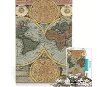 Puzzle per adulti: 1000 puzzle con mappa del mondo antico giochi divertenti allena la mente e la mano rafforza l'amore tra le coppie 38x52cm
