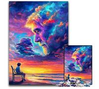 Puzzle per adulti 1000 puzzle con volto umano, nuvola colorata, puzzle in legno, sfida per il cervello, regalo perfetto per adolescenti e decorazioni per la casa, 50x75cm