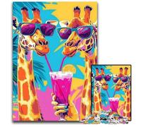 Puzzle per adulti 1000 puzzle coppia di giraffe in legno, sfida per la mente, regalo perfetto per adolescenti e arredamento per la casa 50X75cm
