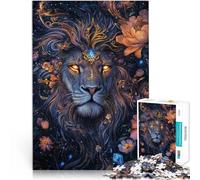 Puzzle per adulti 1000 puzzle Cosmic Bloom Il Re Leone Fatto di legno,per età pari o superiore a 14 anni Gioco di puzzle Ottimi regali e giocattoli。misurare:50x75cm/19.68x29.52pollice