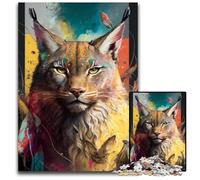 Puzzle per adulti 1000 puzzle da dipingere con linci, decorazioni fai da te, sfida per il cervello, per adulti, famiglia, regalo di Natale 50x75CM/19,68x29,52 pollici