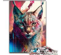 Puzzle per adulti 1000 puzzle da dipingere con linci, realizzati in cartone, sviluppano la coordinazione occhio-mano, perfetti come regali di compleanno, 1000 pezzi(26x38cm)