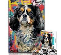 Puzzle per adulti 1000 puzzle del cane Cavalier King Charles Spaniel per adulti, apprendimento educativo per è ideale come regalo per tutta la famiglia (dimensioni 38x26cm)