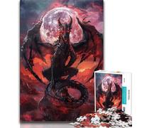 Puzzle per adulti 1000 puzzle del drago della luna di sangue per adolescenti gioco impegnativo per tutti per le donne regali per gli uomini 75x50cm
