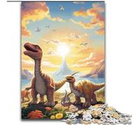 Puzzle per adulti 1000 puzzle del mondo dei dinosauri in legno, adatti per compleanni, Halloween, Ringraziamento, Pasqua 1000 pezzi(50x75cm)