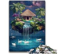 Puzzle per adulti 1000 puzzle del paesaggio dell'isola dei cigni per adulti, giocattoli educativi per l'apprendimento, giochi per famiglie, regali e compleanni unici (75x50cm)