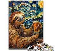 Puzzle per adulti 1000 puzzle di bradipi che bevono nel cielo notturno, gioco per famiglie antistress, sfida difficile, adatto alle coppie (26x38cm)
