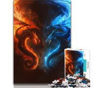 Puzzle per adulti 1000 puzzle di draghi di ghiaccio e fuoco gioco stimolante ideale come regalo per tutta la famiglia 38x26cm