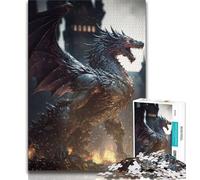 Puzzle per adulti 1000 puzzle di draghi in metallo furioso per adulti, educativi e di apprendimento, ideali come regalo per tutta la famiglia (dimensioni 38x26cm)