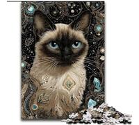 Puzzle per adulti 1000 puzzle di gatti artistici in legno, perfetti per decorazioni per la casa, compleanni, feste e regali, dimensioni 50X75cm