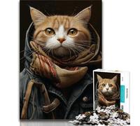 Puzzle per adulti 1000 puzzle di gatti che indossano una sciarpa per adulti, per giochi educativi, giocattoli, offerte come regali per tutta la famiglia (dimensioni 75x50cm)