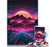 Puzzle per adulti 1000 puzzle di montagne al neon all'alba per adulti, educativi e di apprendimento, ideali come regalo per tutta la famiglia (dimensioni 75x50cm)