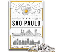 Puzzle per adulti 1000 puzzle di San Paolo, Brasile per adolescenti, gioco impegnativo per tutti per donne, regali per uomini (26x38cm)