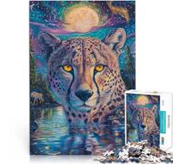 Puzzle per adulti 1000 puzzle Dipingere a colori il ghepardo Fatto di cartone per 14+ Giocattoli fai da te Regali unici per compleanno e Natale misurare：38x52cm
