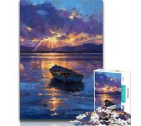 Puzzle per adulti 1000 puzzle dipinti a olio di barca al tramonto, giocattoli educativi per l'apprendimento, giochi per famiglie adatti per la decorazione del desktop 50x75cm