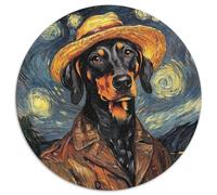 Puzzle per adulti 1000 puzzle Doberman di Van Gogh, livello di difficoltà: principiante, ideale come regalo di compleanno e per le feste (dimensioni 67,5x67,5 cm)