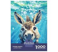 Puzzle Per Adulti 1000 Puzzle Donkey Swimming Underwater Illustration Puzzle Per Adulti Giochi Rilassanti Per Divertimento in Famiglia Offerta Come Regalo Per Tutta La Famiglia 52x38cm/1000pcs