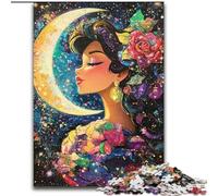 Puzzle per adulti 1000 puzzle Donna sotto la luna, giocattolo educativo intellettuale decomprimente, regalo di compleanno, regali dimensioni 50x75cm