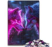 Puzzle per adulti 1000 puzzle Due lupi, gioco per famiglie antistress, sfida difficile, rafforza l'amore tra coppie, 26x38cm